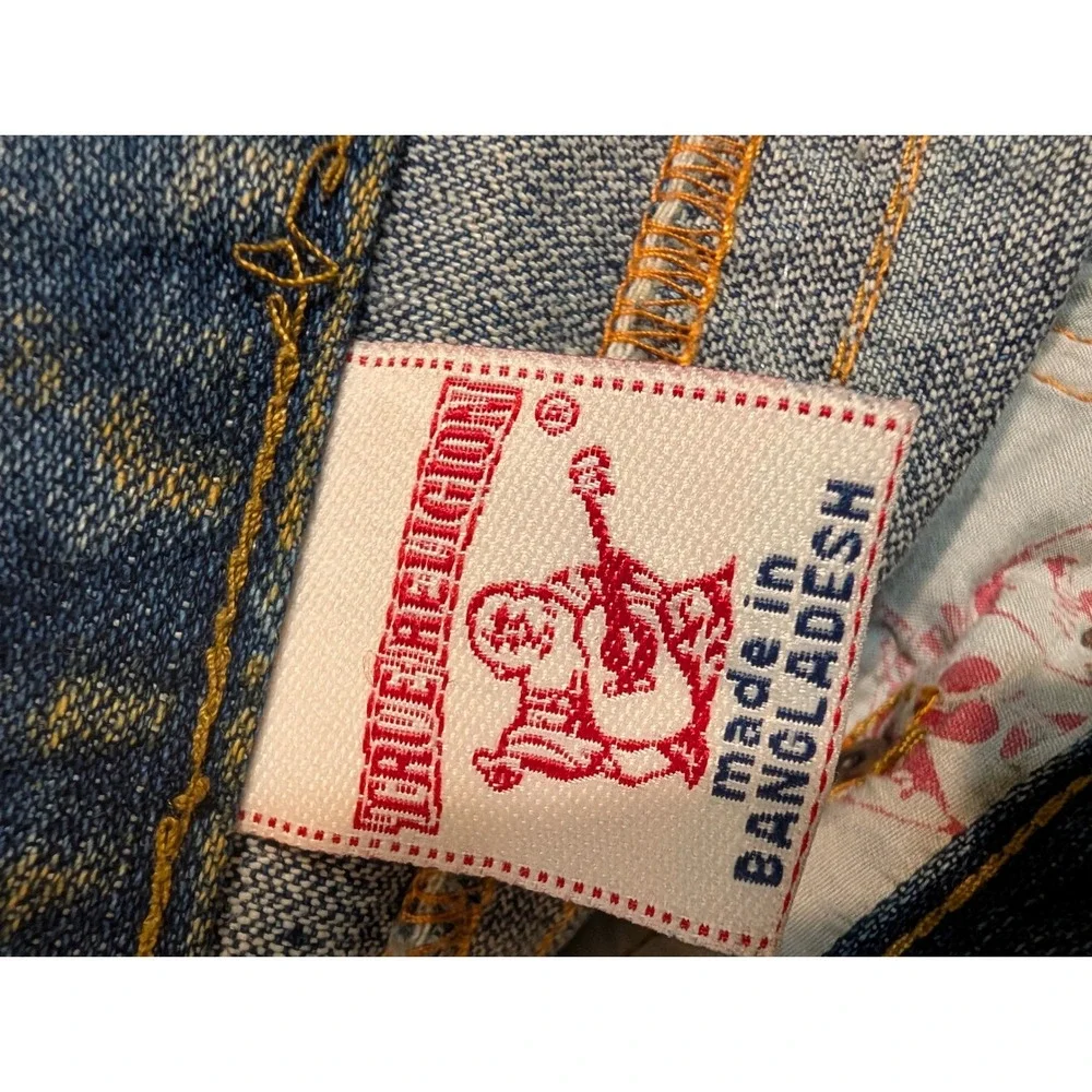 True Religion Joey Samurai Graphic Flare Jeans Mens 40x29 Twisted‎ Seam